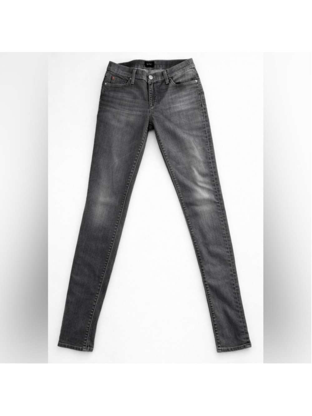 Hudson Krista Super Skinny Low Rise Jeans 26 Gray Stretch Y2K Denim